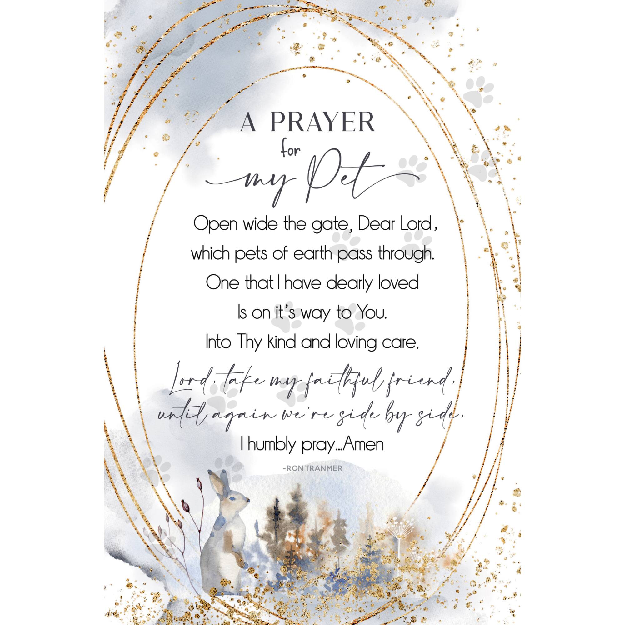 A Prayer For My Pet Inspirational Wood Plaque